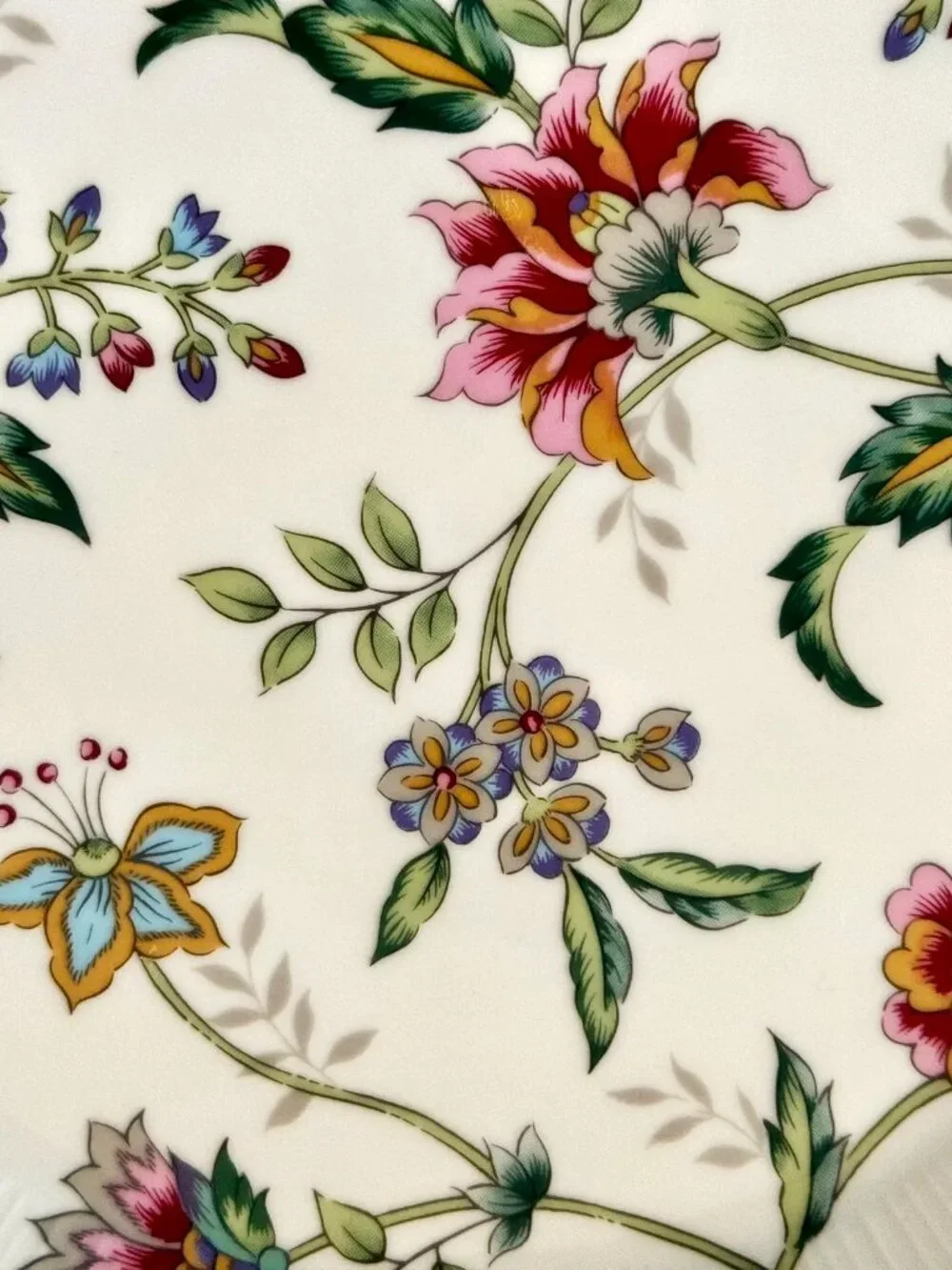 Andrea by Sadek Cake Plate Porcelain Buckingham Floral‎ Gold Trim
